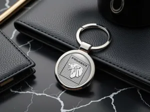 Peugeot Portachiavi Immagine Foto Stile Metallico 
